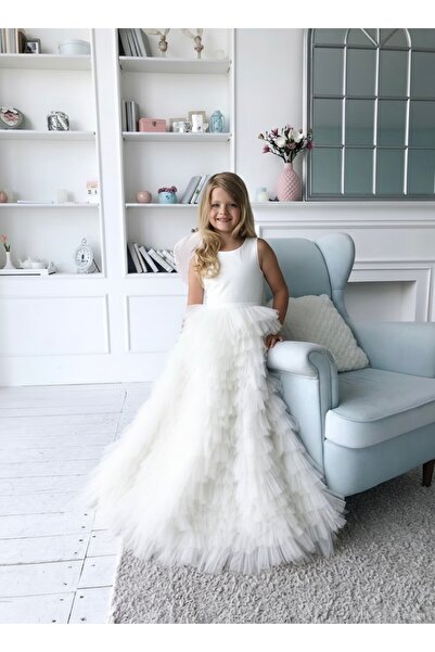 Asel Kids ROCHIE DE OCAZIE SPECIALĂ PENTRU FETE, TUL CU STRATURI LUNGĂ