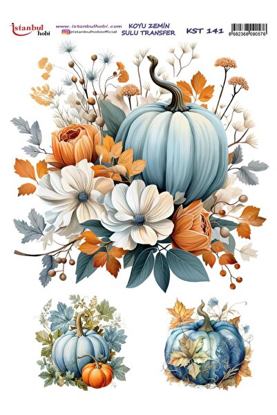 İstanbul Hobi Dark Background Water Transfer Paper 25X35Cm Kst-141 Pumpkin