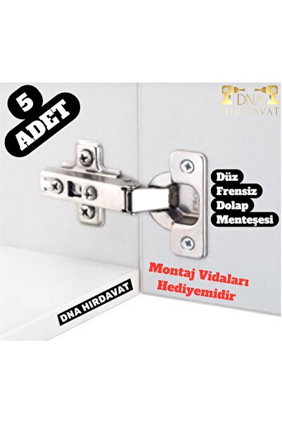 DNA HIRDAVAT Düz Menteşe Frensiz Dolap Menteşesi (5 Adet)