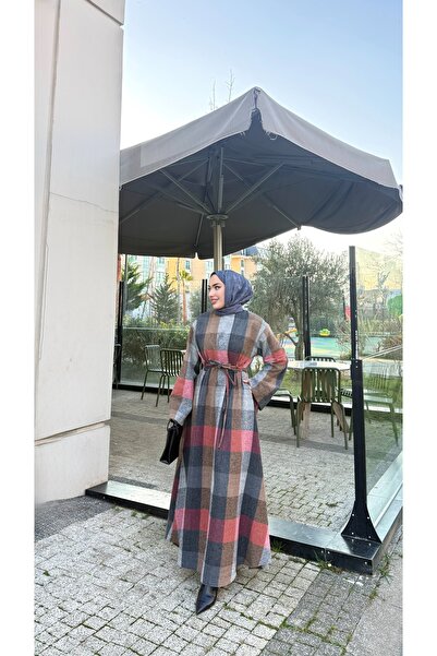 moda zeynaa Ekose Desenli Elbise