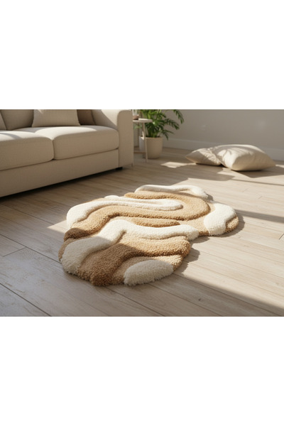 Pufero 3D El Yapımı Kıvrımlı Halı & Dekor