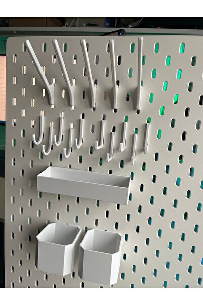 Morpiko Plastic Accessory Set for Skadis Board - Hanger, Hook, Box (Board Is ...