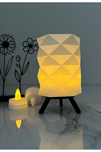 3DAKSESUAR Ev Dekorayson Abajur Mumluk Pilli Mum İle Çalışır