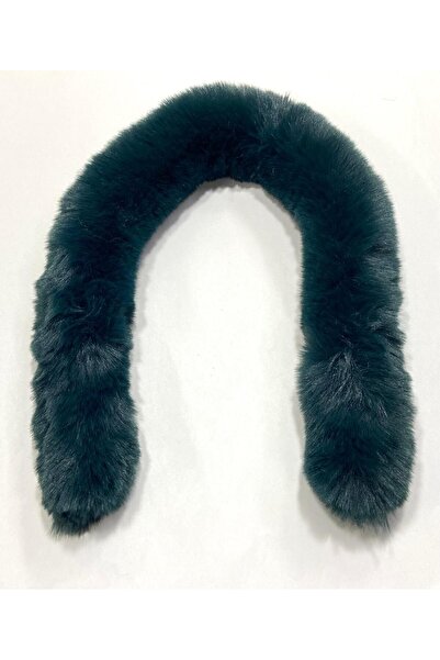 karantuhafiye Yumoş Plush Hood Fur / Petrol Green / 75 cm