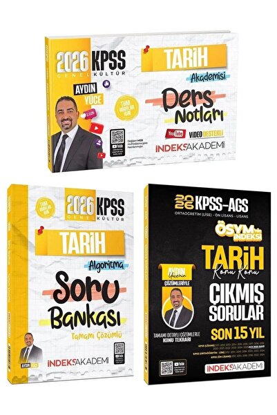 İndeks Akademi 2026 KPSS Tarih Video Ders Notları + Soru Bankası + Çıkmış Sor...