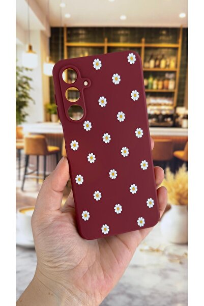 Vip Case Samsung Galaxy A16 Compatible White Daisy Patterned Silicone Shock-A...