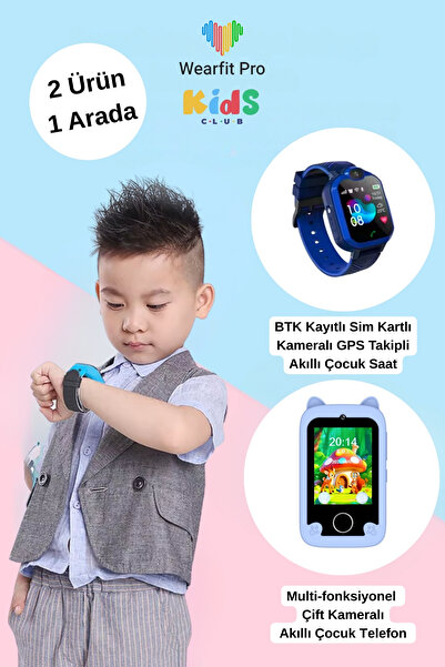Wearfitpro Sim Kartlı BTK Kayıt GPS Konum Takipli Kameralı Akıllı Çocuk Saat ...