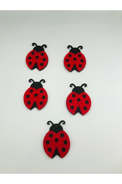 DUCK HOBY 5 Pieces Felt Motif Ladybug, 5X3 cm Felt Ornament, Felt Embroidery,...