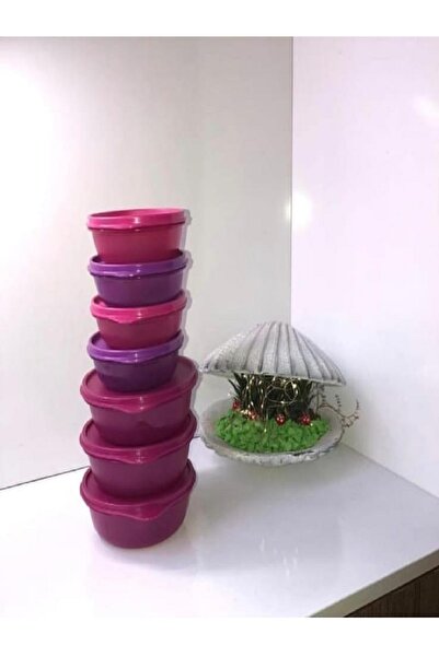 Tupperware Şeker Kaplar 7 Parça (4 Adet 300-ML ve 3 adet 600-ML)