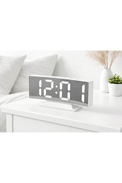 VERK Digital electronic clock, LED display, alarm, thermometer, mirror functi...