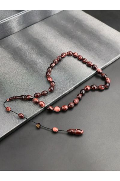 Tesbih-i Hazır Tesbihçilik سلسلة مسبحة مميزة ملونة بلون العنبر الناري مع نظام...