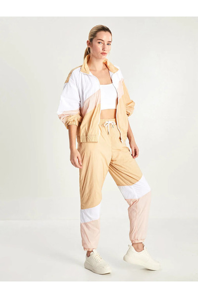 LC Waikiki Xside Active Beige Elastic Waist Color Block Pocket Detailed Jogge...