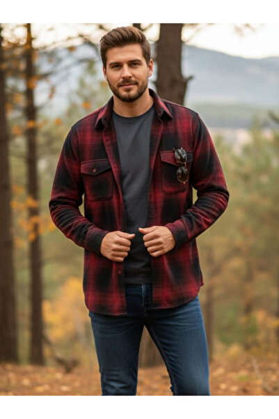 LUSSOLİFE Erkek Çift Cepli Oduncu Gömlek