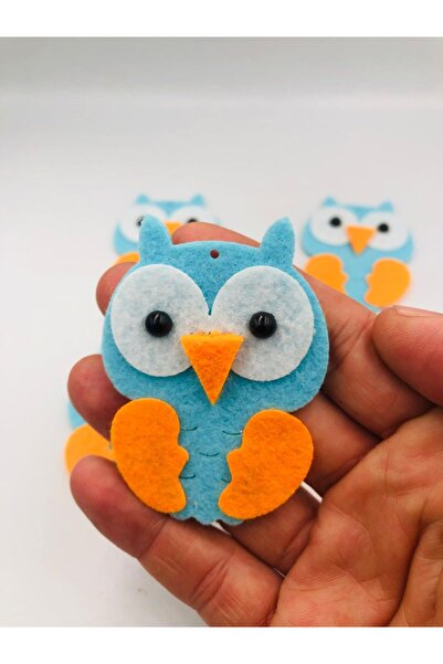 DUCK HOBY 5 قطع من زخارف اللباد على شكل بومة، 7×5 سم، زخرفة من اللباد، شعار م...