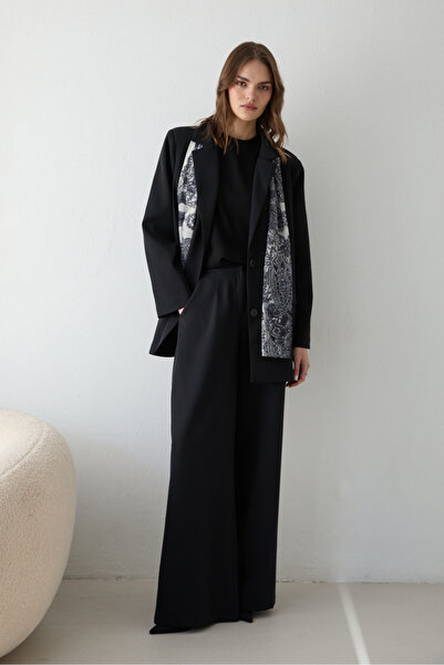 Melike Tatar Patterned Scarf and Jacket Set 32-2654