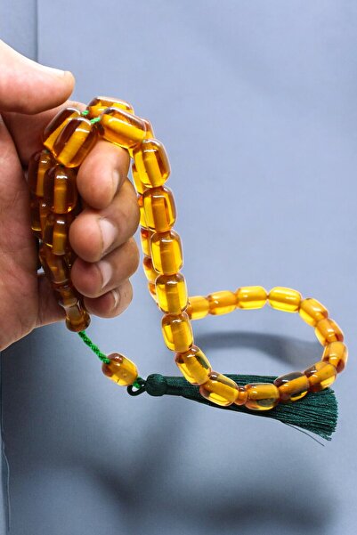 Atolyezone سبحة كبيرة الحجم معتمدة من 33 حبة، مصنوعة من العقيق الأسود والعنبر...