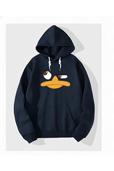 Mayer Butik Unisex Men/Women Angry Duffy Printed Cotton Oversized Hooded Swea...