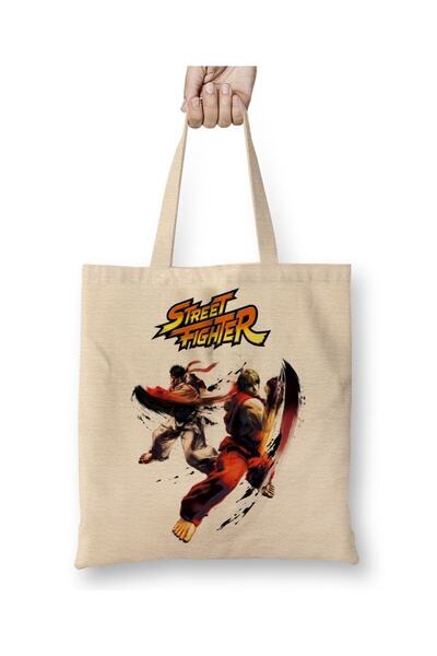 Toyaso Street Fighter 2 Zangief White Cloth Bag Long Handle Shopping Bag Beac...