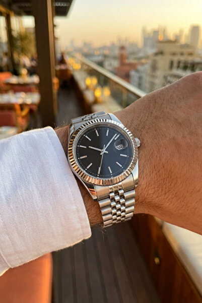 LONES TIME Erkek Metal Kol Saati Takvimli Şık Tasarım Özel Kutusunda