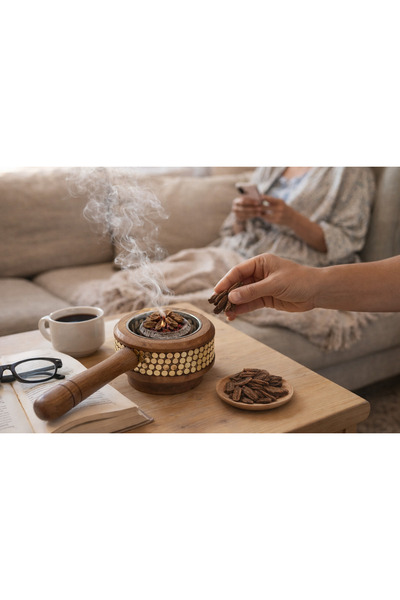 VENDIX مبخرة بخور خشبية فاخرة | مبخرة عود وبخور أنيقة للمنزل والمجلس
