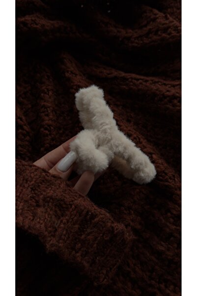 YOYYO Women's Beige Plush Furry Oversized Clasp Buckle - Soft Textured Winter...