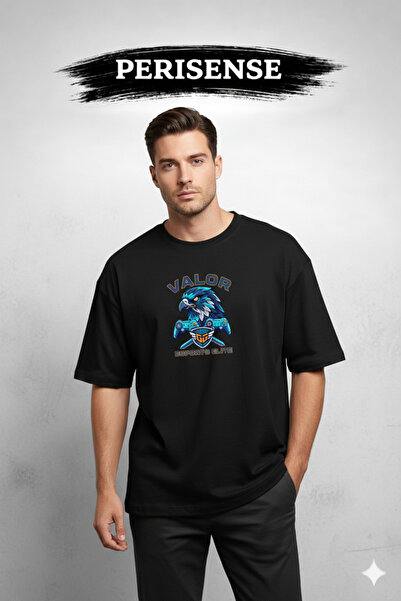 YRN COLLECTION تي شيرت للجنسين Esports مطبوع Premium من القطن الممشط قصة فضفاضة