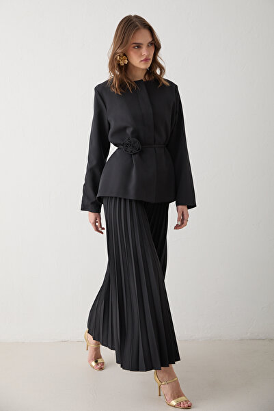 Melike Tatar Pleated Skirt and Jacket Set 32-2653