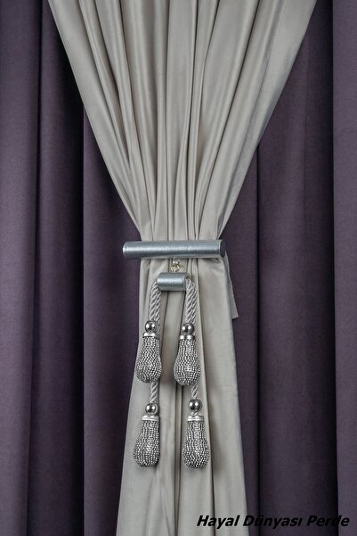 Hayal Dünyası Orta Bağlama Özel Yapım Ahşap Taşlı Perde Bağı Braçol Perde Aks...