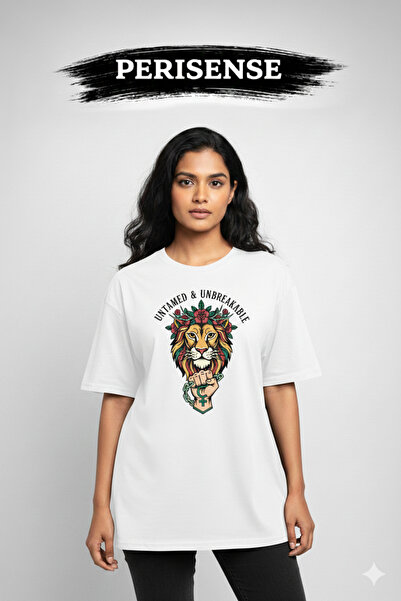 PERISENSE Unisex Feminist Power Printed Premium Combed Cotton Oversized T-Shirt