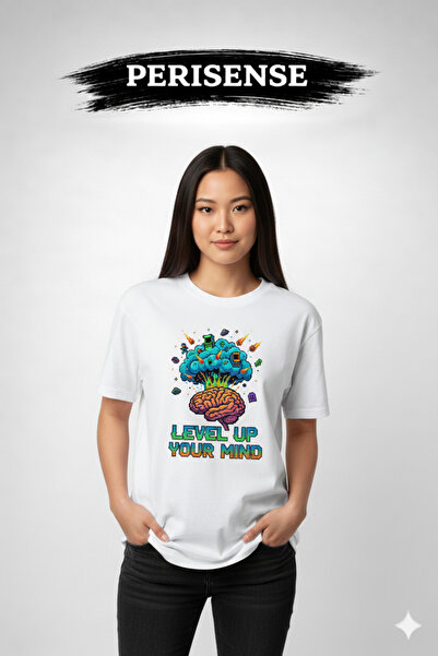 PERISENSE Tricou oversize unisex din bumbac pieptănat premium, cu imprimeu ga...