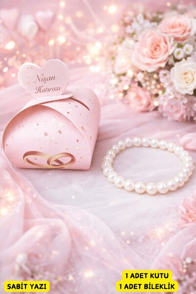 Emtory Home Lastikli İnci Bileklik | Nişan Konsept Kutulu - NişanHediyesi - N...