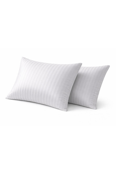 PERLE MAİSON Perlemaison Striped Satin Pillowcase 2-Pack 100% Cotton White