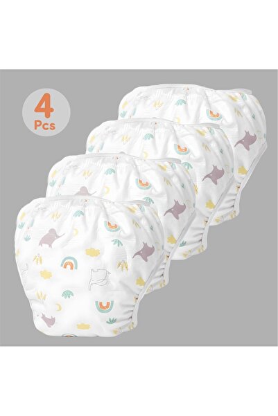 Empressco Yıkanabilir Sızdırmaz Sevi Pamuk Pedli Alıştırma Külodu 4'lü Set