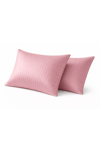 PERLE MAİSON غطاء وسادة من الساتان المخطط من بيرليمايزون، عبوة من قطعتين، مصن...