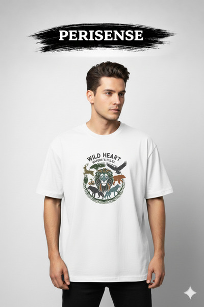 YRN COLLECTION Tricou oversize unisex din bumbac pieptănat premium, cu imprim...