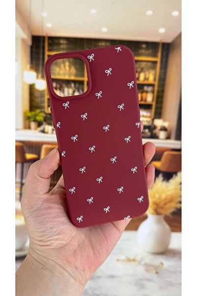 Vip Case iPhone 15 Pro Max Compatible White Bow Pattern Silicone Shock-Absorb...