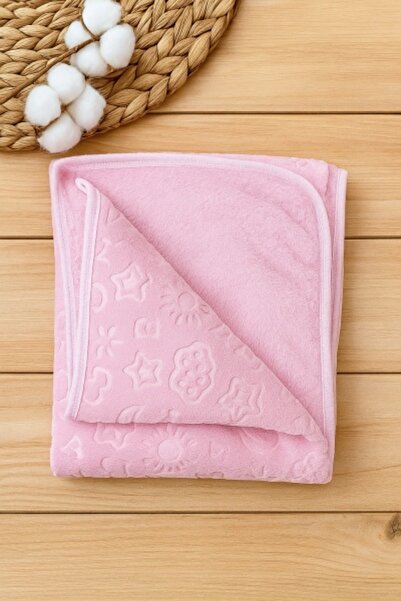 Pure Boutique Pink baby blanket with embossed texture, fluffy and delicate, f...