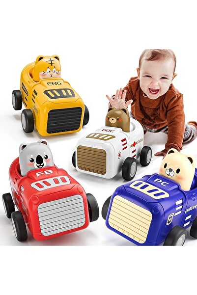Generic 4 Pieces of Toy Cars for Kids Aged 1-3 Years - Animal Racing Cars