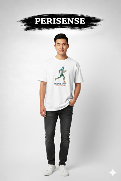 PERISENSE Tricou oversize unisex din bumbac pieptănat premium, imprimat pentr...