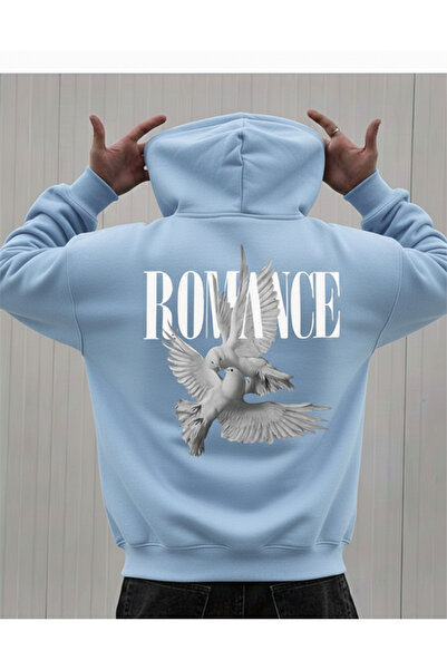 Mayer Butik سويت شيرت للجنسين للرجال/النساء رومانس مطبوع قطن قصة فضفاضة بغطاء...