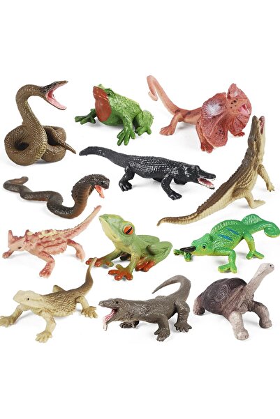 Generic Realistic Plastic Reptile Animal Playset, Amphibian Animal Figures wi...