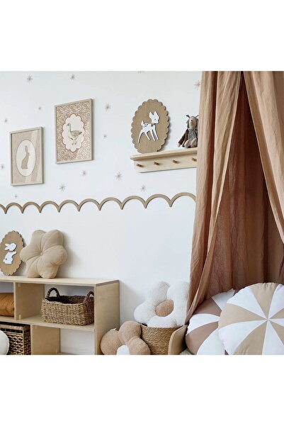 DECOMALL ( PP-19) Bebek & Çocuk Odası Ahşap Dalgalı Bordür 3mm Kabartmalı Şer...