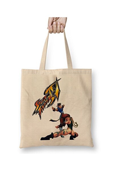 Toyaso Street Fighter Chunli Vs Camy White Tote Bag Long Handle Shopping Bag ...