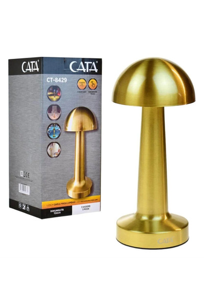 Tuncel Store Cata Mantar Lamba Ct-8429 Lizbon 3 Renk Şarjlı Masa Lambası (5389)