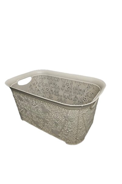 IRILIS Decorative, ventilated plastic laundry basket with side handles, flora...