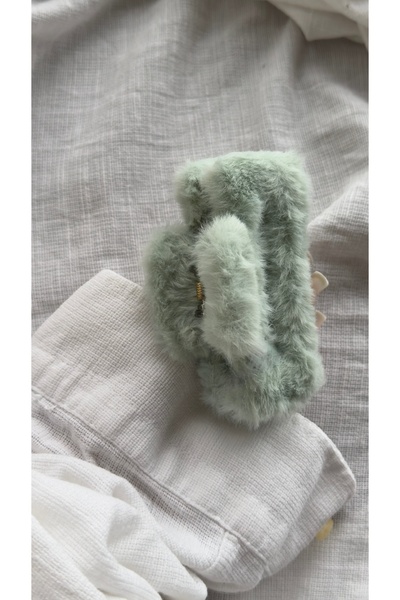 YOYYO Women's Black Plush Furry Oversized Clasp Buckle - Soft Textured Winter...