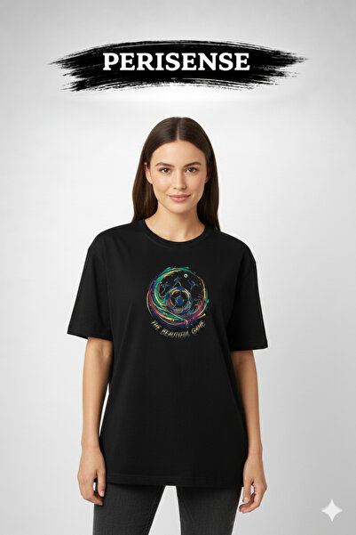 PERISENSE Unisex Football/Soccer Printed Premium Combed Cotton Oversized T-Shirt