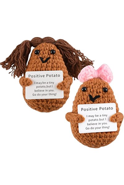 KASTWAVE دمى بطاطس قطيفة إيجابية - دمى كروشيه مصنوعة يدويًا