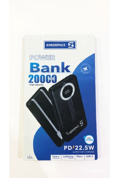 ZERO SPACE ZEROSPACE 20000mAh Power Bank with 22.5W PD (Power Delivery) Fast ...