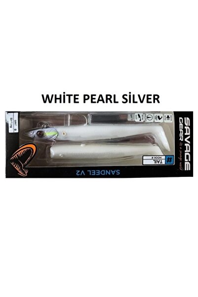Savage Gear Sandeel V2 17.5cm 65gr 2+1 Silikon Suni Yem White Pearl Silver